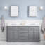 72" Palace Collection Quartz Carrara Cashmere Grey Bathroom Vanity Set With Hardware And F2-0012 Faucets in Chrome Finish-980833547-979452820-979452821