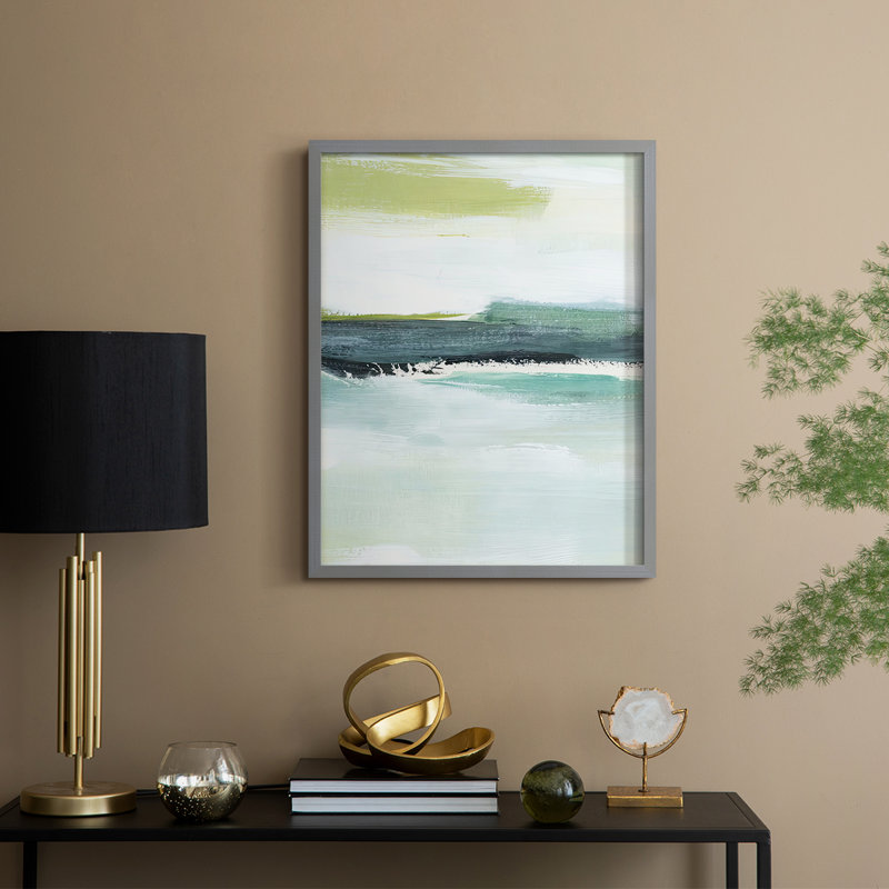 Sea Sea Layers III, reproduction encadrée - bois massif, H 11 po x l 9 po, Gris