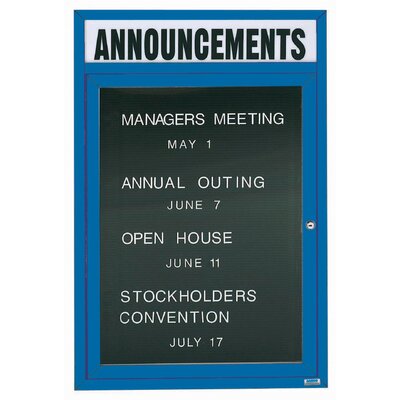 Directory Cabinet Enclosed Wall Mounted Letter Board -  AARCO, OADC3636HB