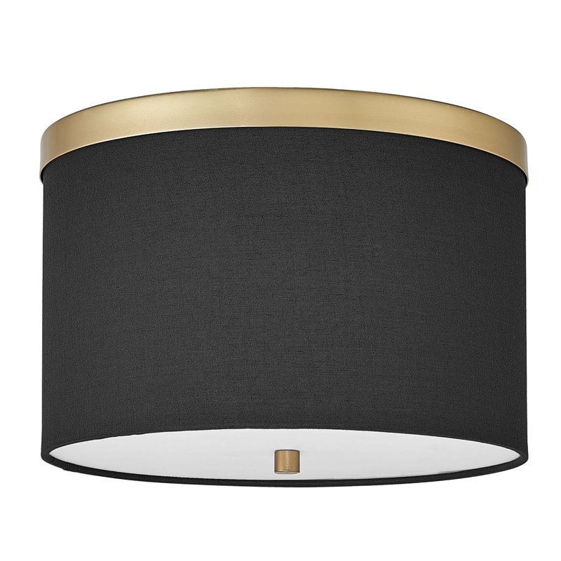Plafonnier encastré 2 lumières Jazemine, Noir, Laiton vieilli