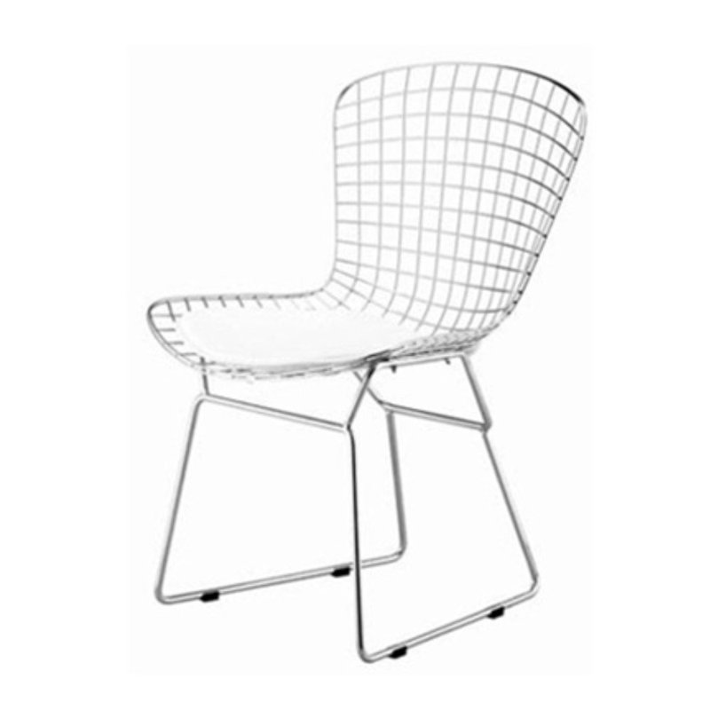 Chaise d'appoint Burnie, Simili cuir blanc