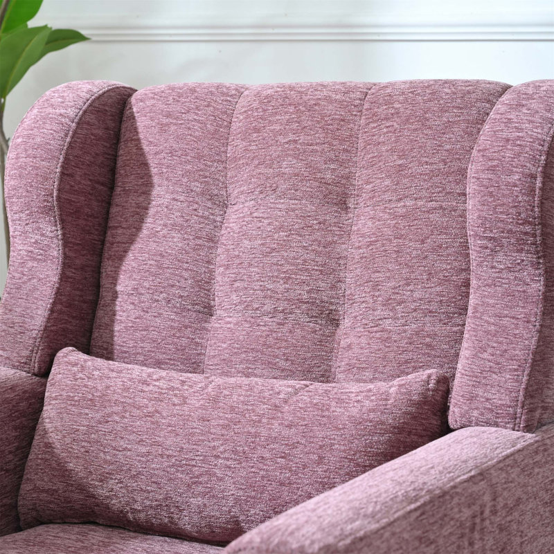 Chaise avec accoudoirs Mid-Century, Chenille mauve foncé