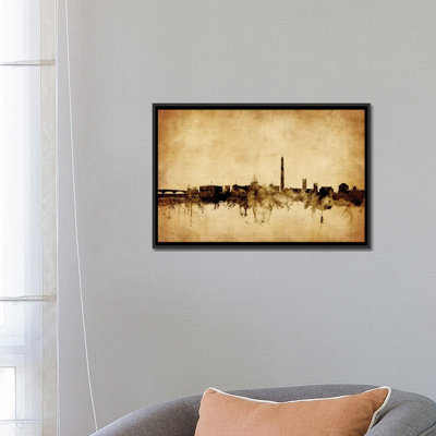 Foxed (Retro) Skyline Series: Washington, D.C., États-Unis, impression sur toile tendue