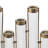 17.7x1.8x13.8 Glass Vial Flower Vase with Bronze Metal Frame