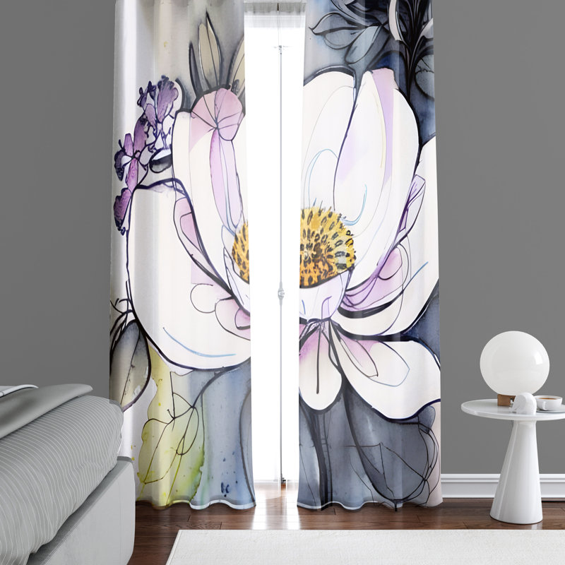 Brelyn Semi Sheer Curtain Pair, 20" W x 82" L