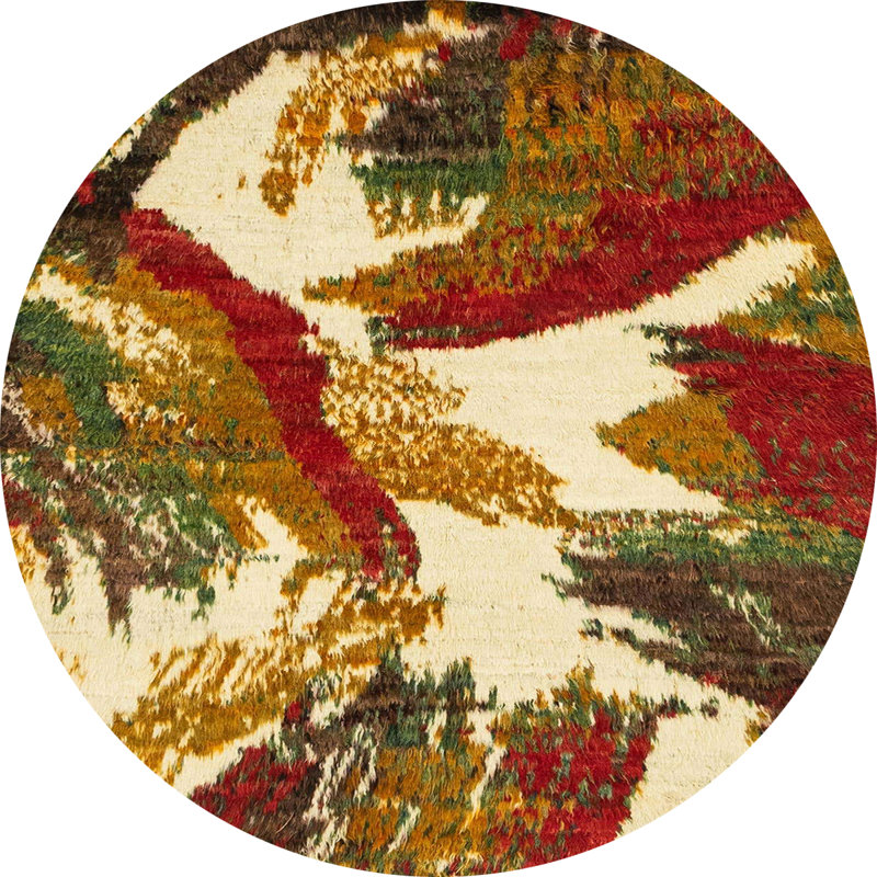 Tapis abstrait moderne 2562, Rond 5 pi