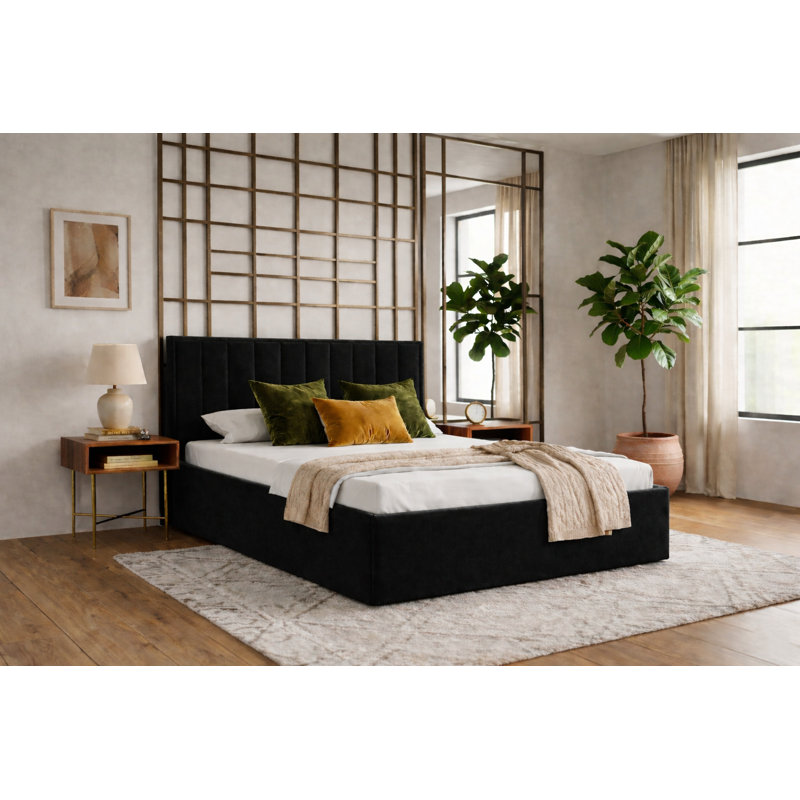 Upholstered Ottoman Storage Bed, European Double (140 x 200 cm), Grey