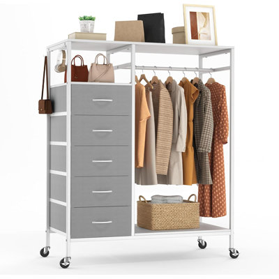 102cm Rolling Portable Wardrobe
