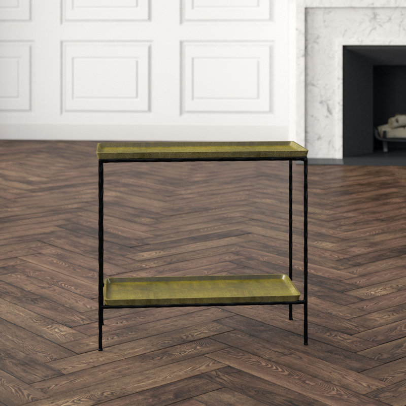 Boyles End Table, Antique Brass