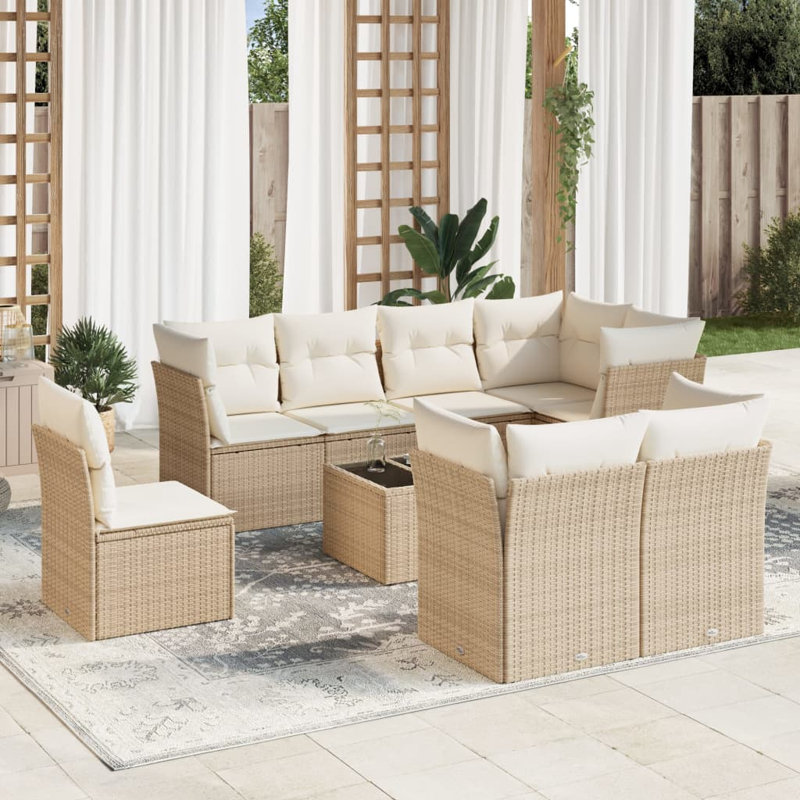 Ensemble de canapé de jardin Vidaxl beige, blanc crème