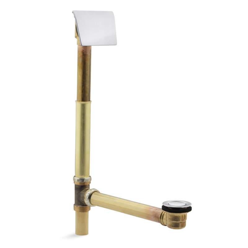 Clearflo Leg Tub Drain with Overflow, Brushed Chrome
