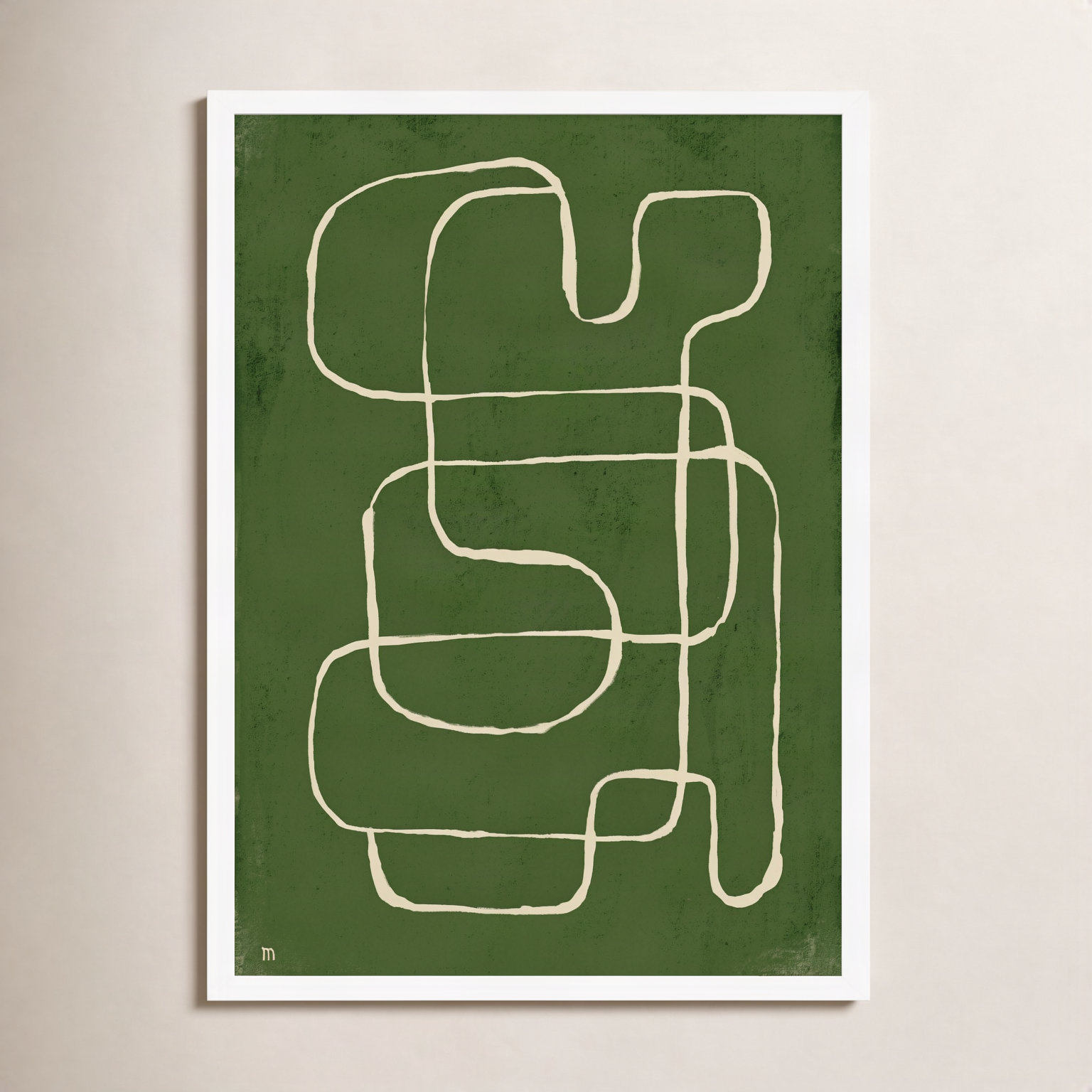 Line Works 1 by Studiom, 30" H x 21" W x 1.25" D, White Framed Paper