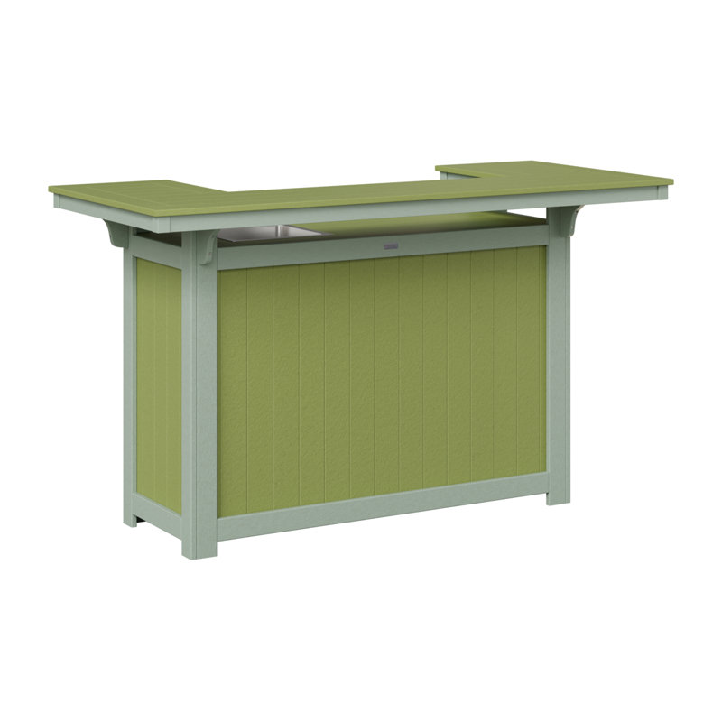 Outdoor Rectangle Bar Table, Kiwi Green, Seafoam