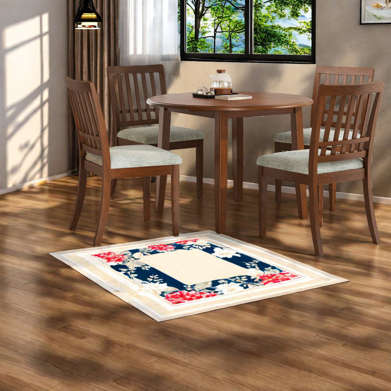 Ensemble de table de salle à manger compacte en bois brun et rembourré, design moderne pour les petits espaces