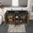Modern 60 Inch Knotty Oak Bathroom Vanity With One-Piece Black Quartz Double Sink Basin, Large Storage Freestanding Bathroom Vanity-1567685228-1567685227
