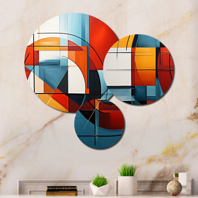 Hardedge Geometry II Abstract Wall Decor on Metal