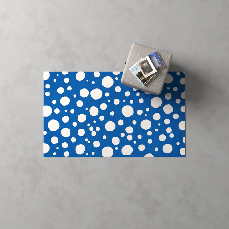 Camey Cotton Polka Dots Indoor Rug, Rectangle 3' x 5'