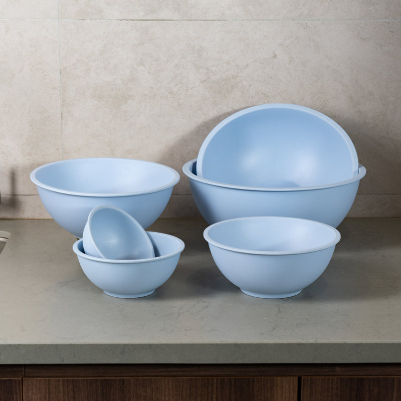 Bamboo Nested Mixing Bowl Set, Blue