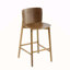 Tabouret de bar d'intérieur en bois, finition noyer, ensemble de 2