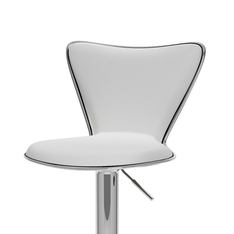 Honea Swivel Upholstered Adjustable Height Counter Stool with Metal Frame, White