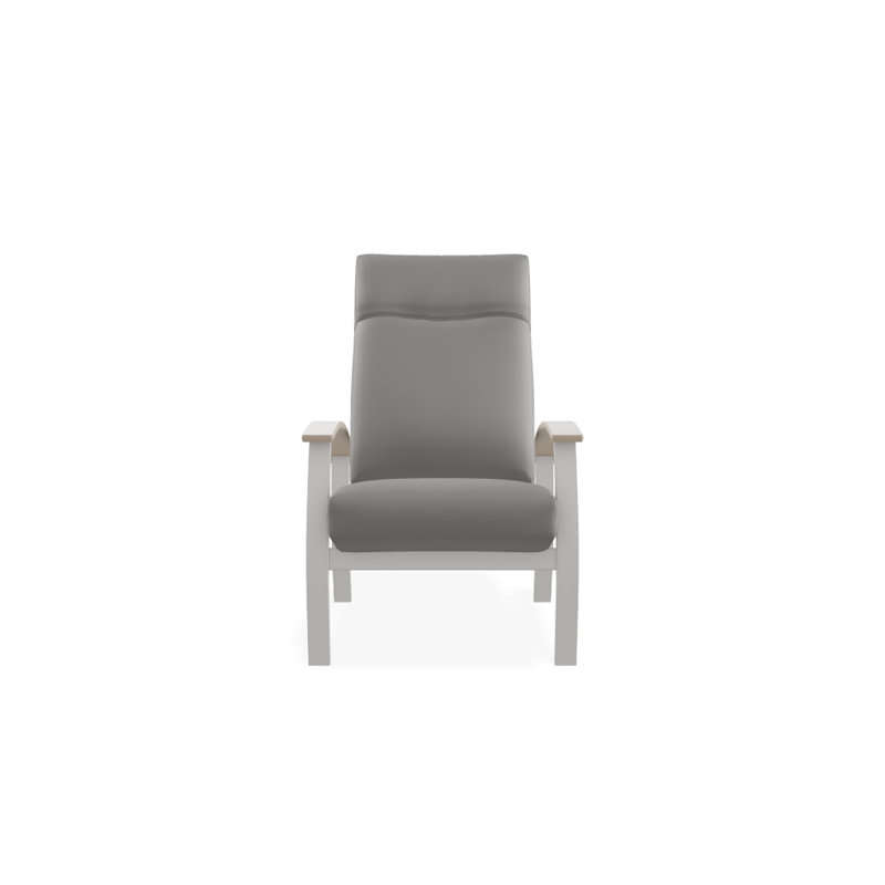 Chaise de patio inclinable avec coussins Askar, Salée, Désert P60, Neige texturée