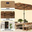 Parasol à double face, parasol à double face avec base, parasol de patio avec lumières solaires à DEL-126443378