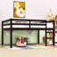 Lit mezzanine double en bois avec échelle