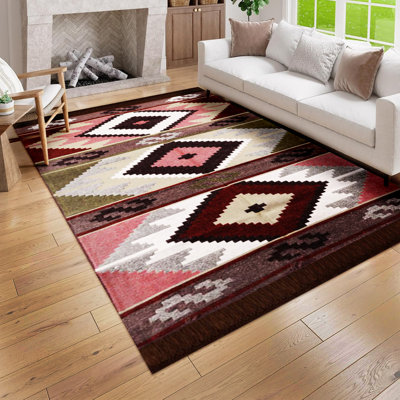 Tapis Bigghome, motif turc traditionnel réversible 3 x 5 lavable à la machine