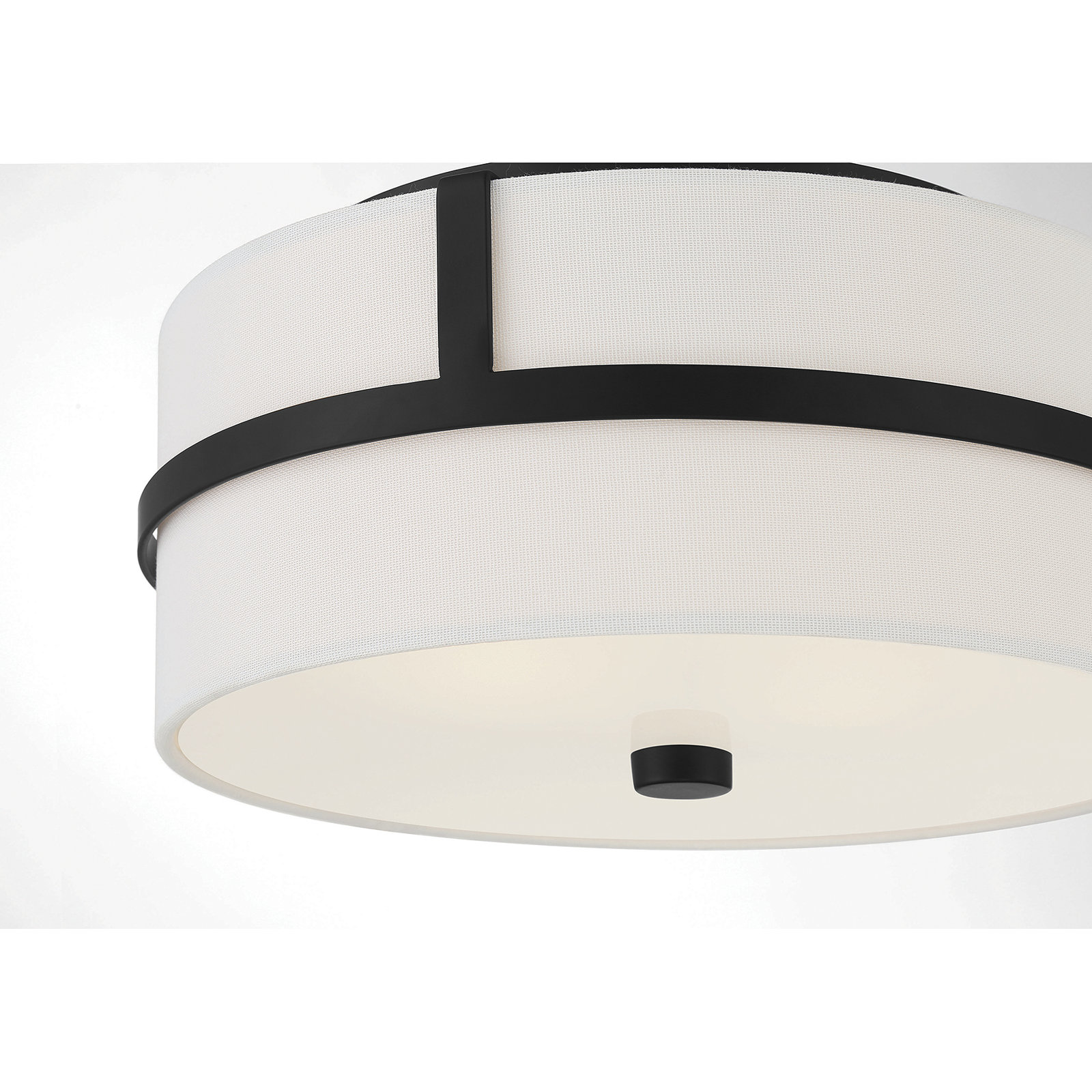 Pascaline 2 Light Fabric Flush Mount, Matte Black