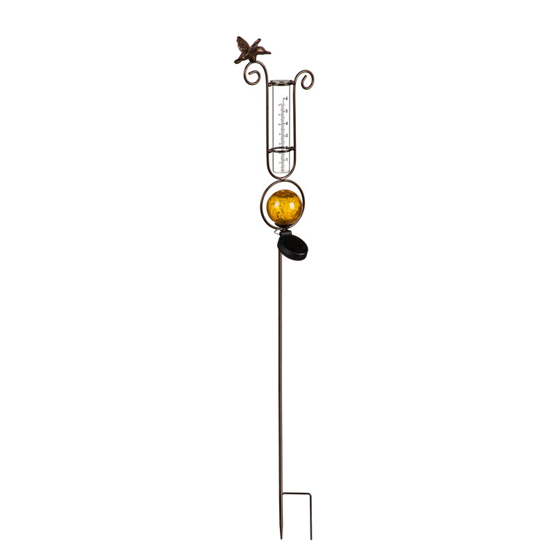 Piquet de jardin à énergie solaire, H 43,7 po x l 3,54 po x P 7,28 po, Orange