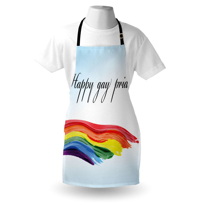 Multicolore East Urban Home Pride, tablier unisexe, texte festif coloré, taille adulte