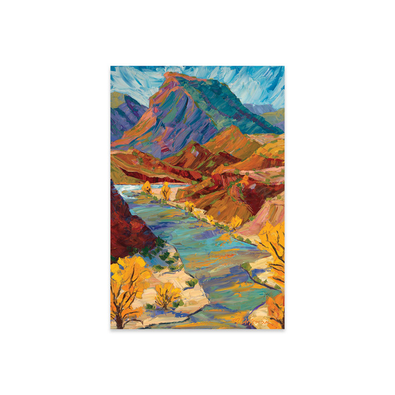 Chama River, motifs en automne sur plastique / acrylique par Michelle Chrisman, peinture