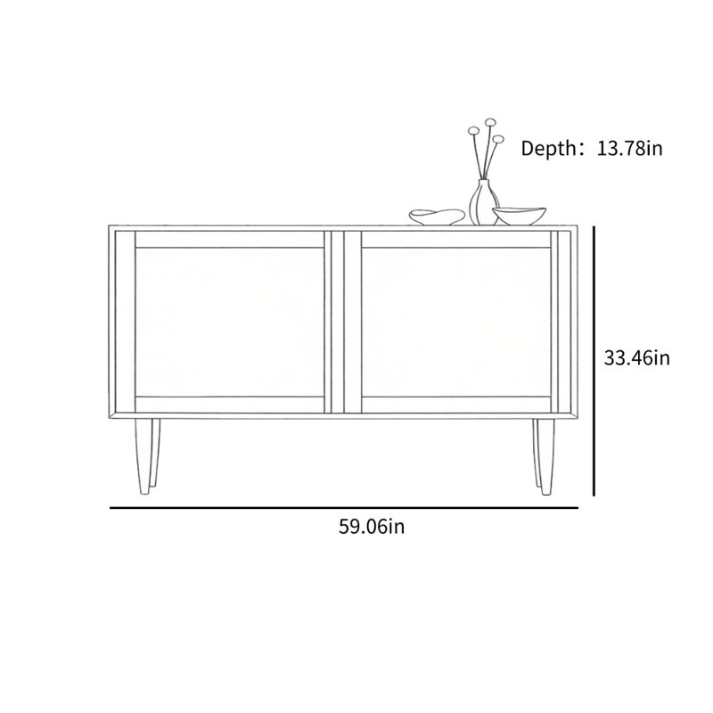 Croydon, 33.46" H x 59.06" W x 13.78" D