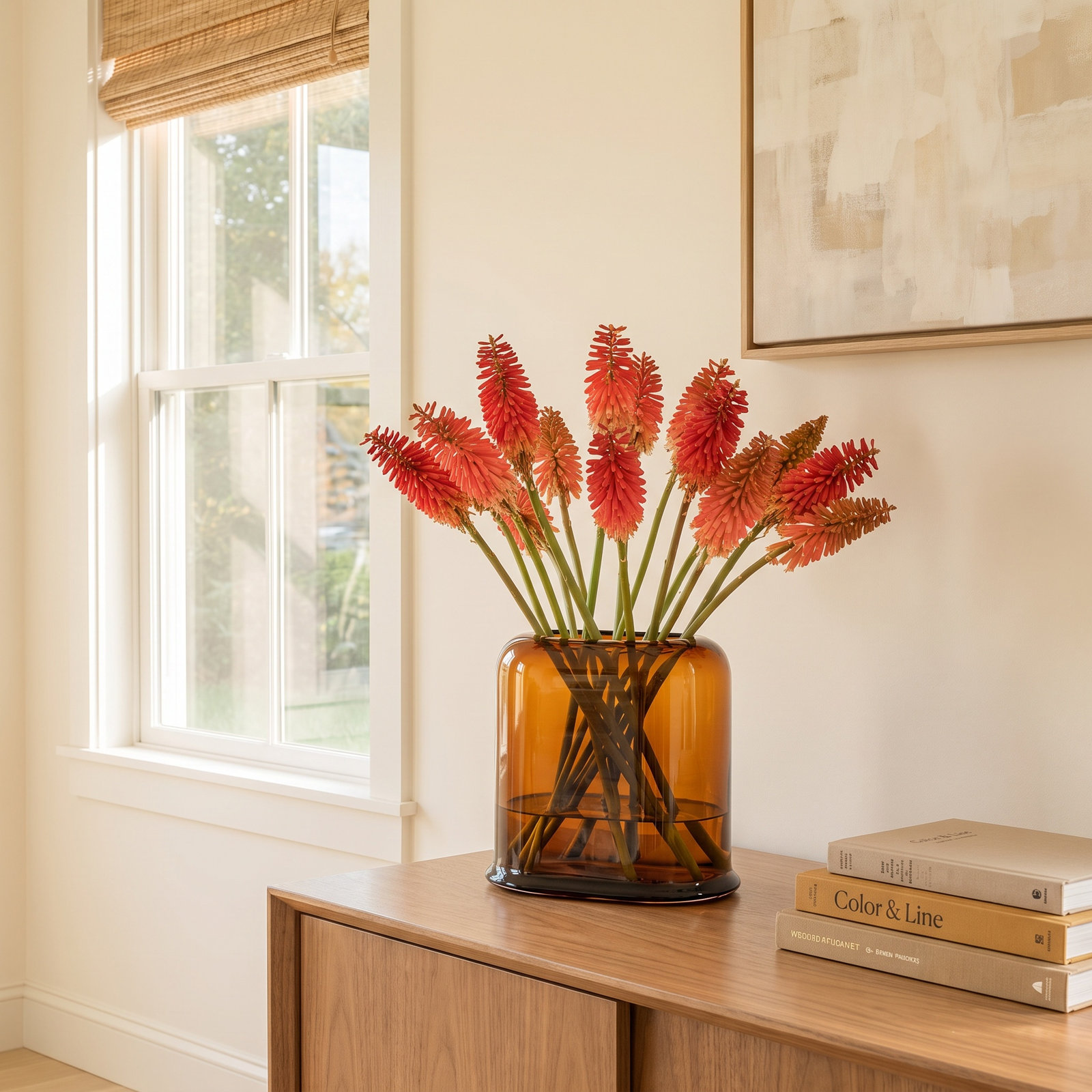 Layers Crystal Table Vase, Amber