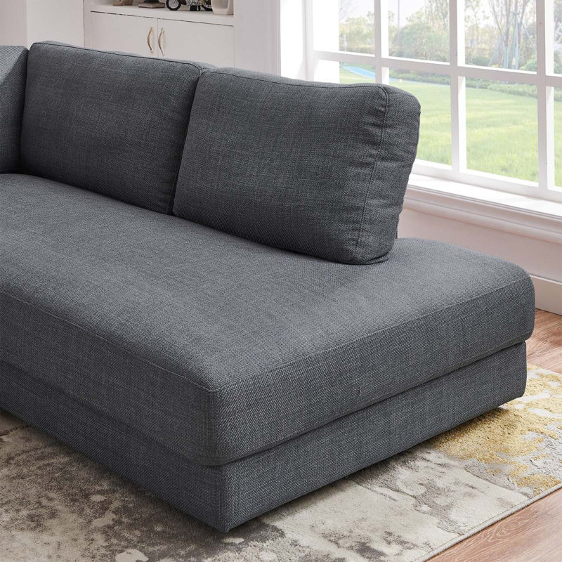 Modern Sofa, Gray Velvet