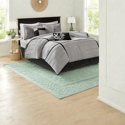 Édredon gris luxueux en faux suède de luxe pour chambre à coucher moderne
