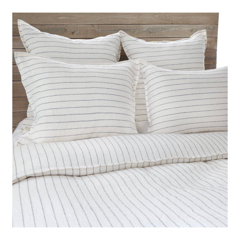 Blake Zipper Sham, Cream/Gray, Standard
