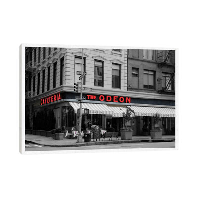 Odeon Corner in Black and White 1 Piece Wall Art on Canvas