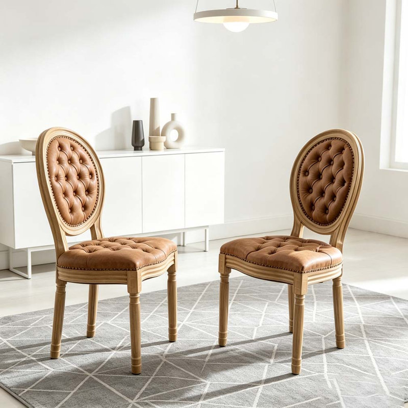 Chaise en bois massif, Orange