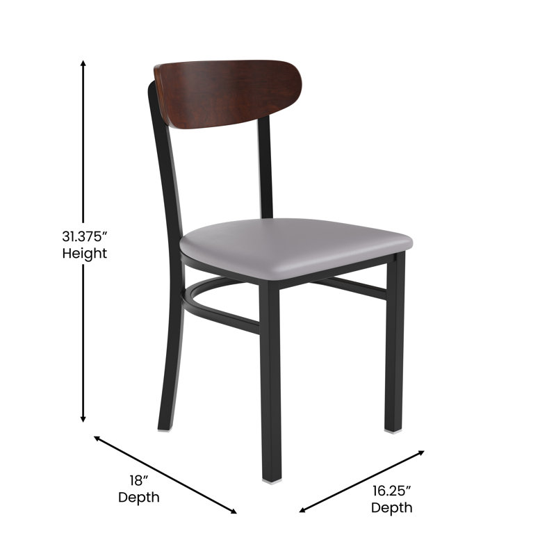Chaises de salle à manger Everlei de qualité commerciale avec capacité de charge de 500 lb Capacité du siège en bois massif à structure en acier