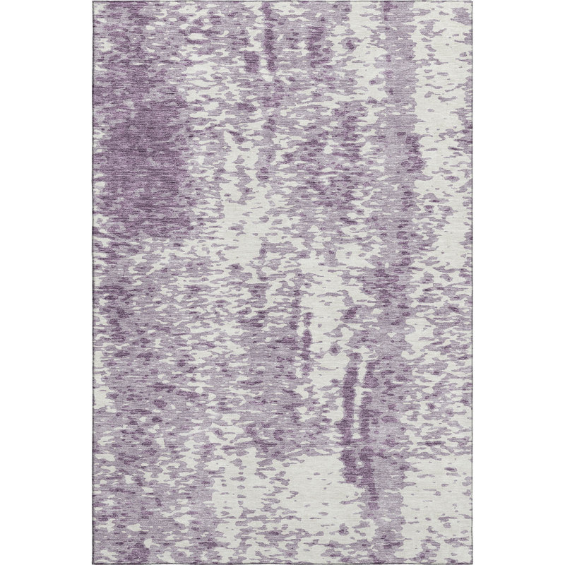 Premium Machine Washable Prisco Lavender Rug, Rectangle 9' x 12'