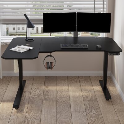 Daycia Height Adjustable L-Shape Standing Desk -  Inbox Zero, 67B7B752B52340BBB3FE81F4BFBB2BA6