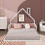 Lit en bois, cadre de lit avec tête de lit en forme de maison-395966696-395966703