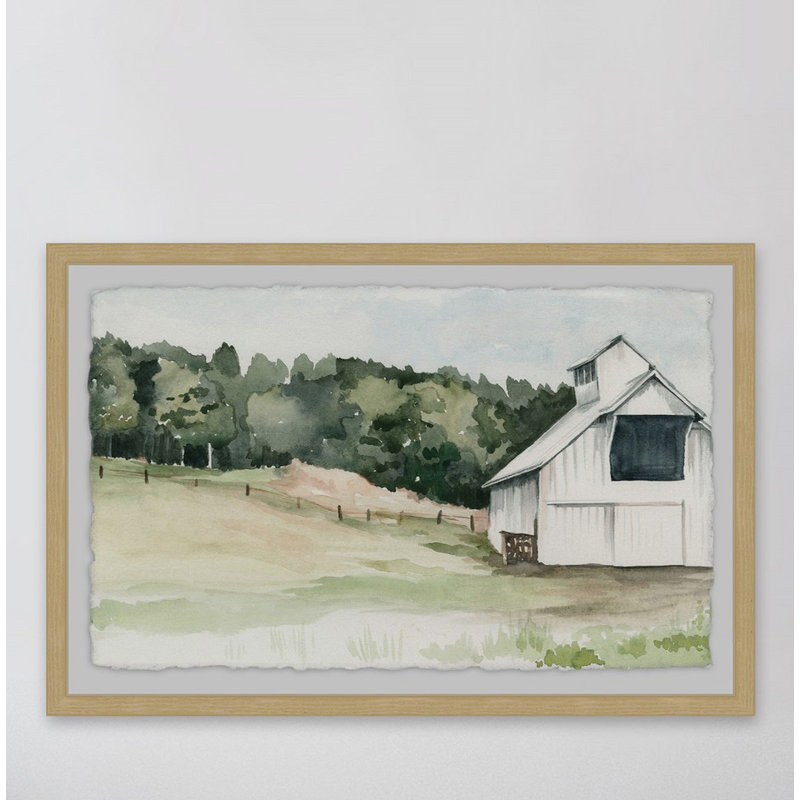 Watercolor Barn III - Single Picture Frame Painting, 20cm H x 30cm W x 4cm D