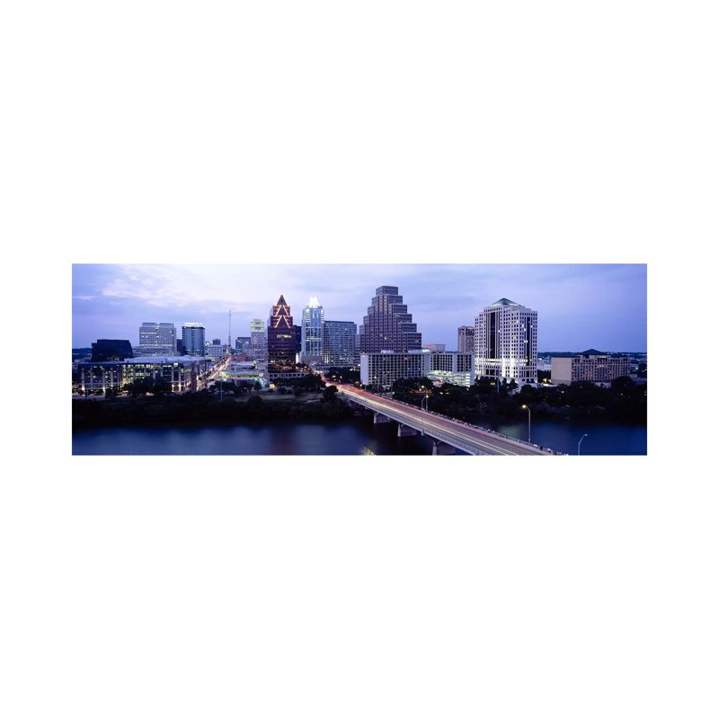 Bridge Across a Lake, Town Lake, Colorado River, Austin, Texas, USA 1 Piece Wrapped Canvas Panoramic Wall Art