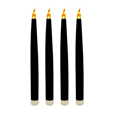 Battery Operated Taper Candles, Black - 4 Count