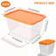  Sac de rangement transparent 14,5 gallons avec couvercles orange, ensemble de 4 bacs empilables en plastique pour l'organisation de placard et de garage