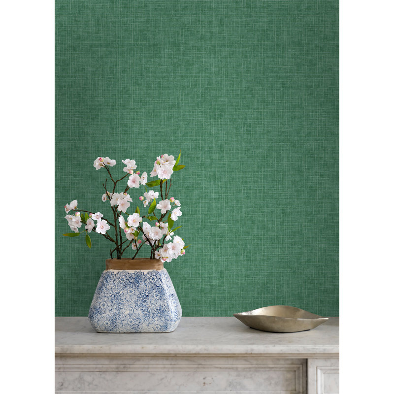 Rouleau de papier peint imprimé L 33 pi x l 20,5 po Amara Linen, Vert