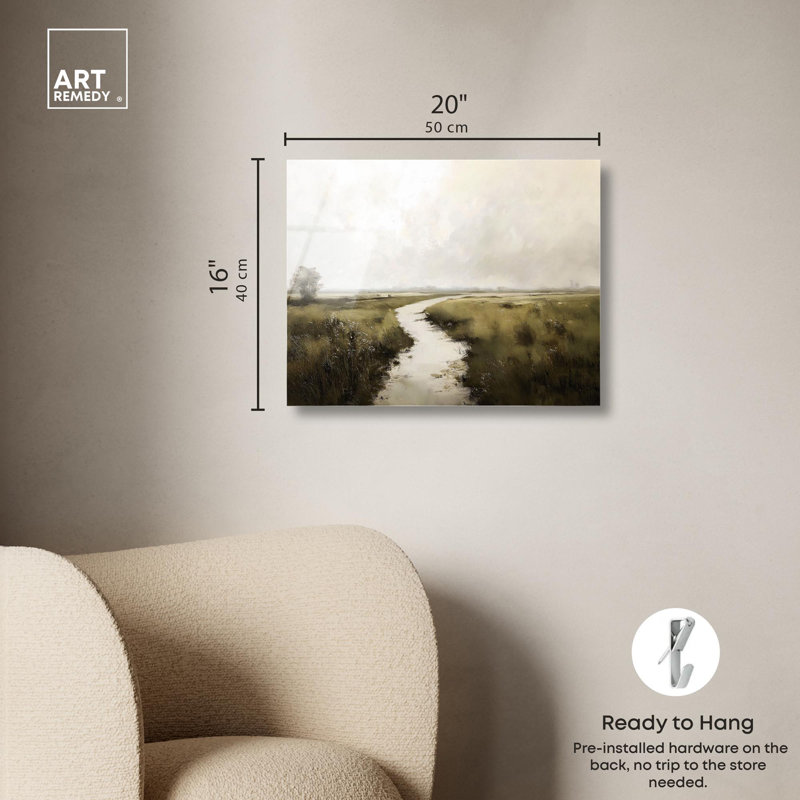 «Grassline Reflections», reproduction d'art acrylique par Art Remedy, H 16 po x l 20 po