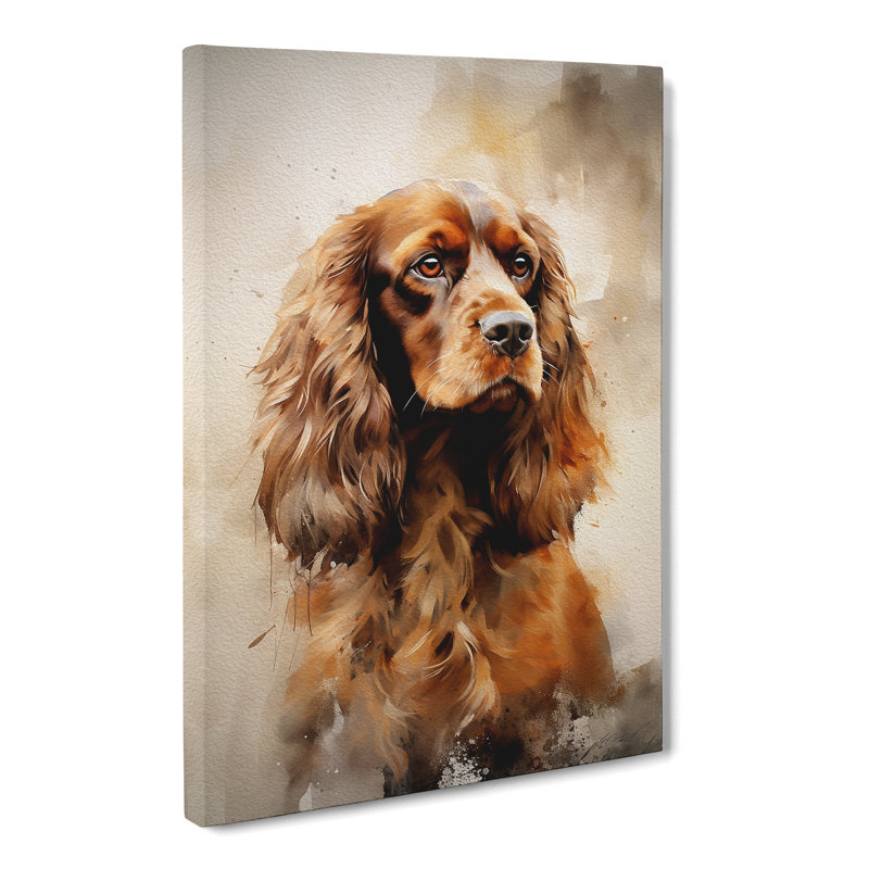 Cocker Spaniel Modern - Print, 50cm H x 35cm W x 3cm D
